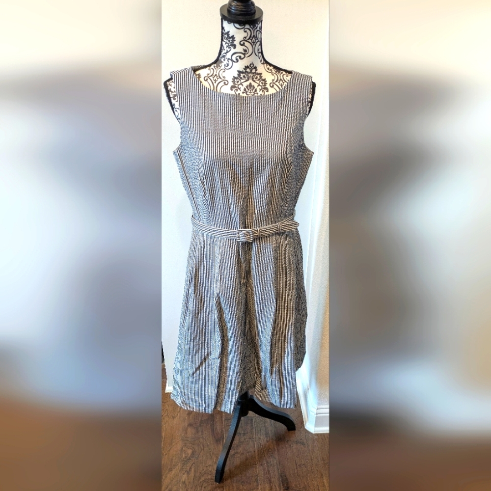Sleeveless seersucker dress